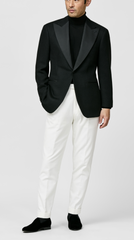 Ferla Black Merino Wool & Baby Alpaca Giro Inglese