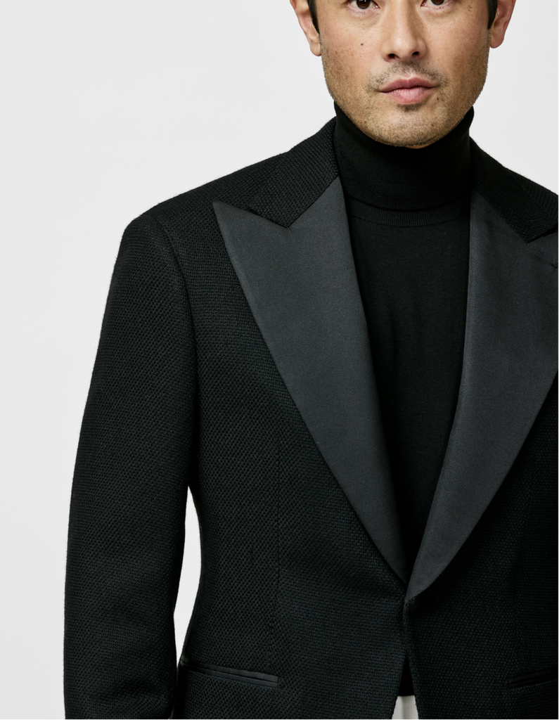 Ferla Black Merino Wool & Baby Alpaca Giro Inglese