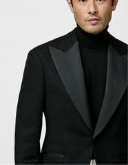 Ferla Black Merino Wool & Baby Alpaca Giro Inglese