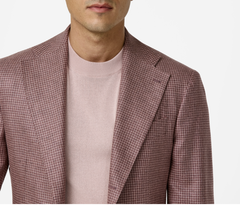 Di Pray Mauve & Pink Pure Silk Houndstooth
