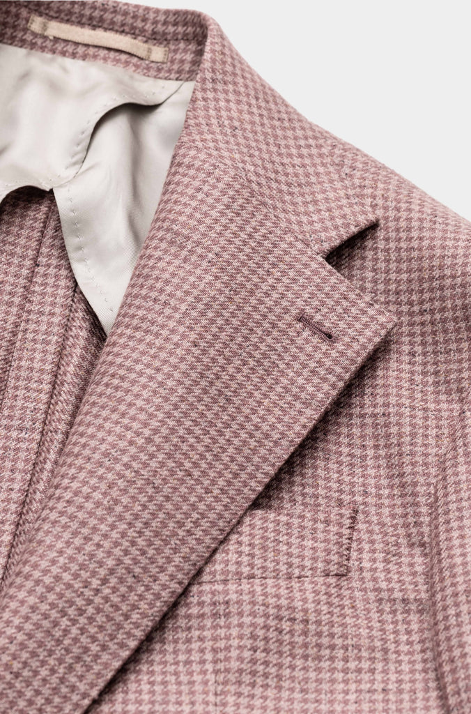 Di Pray Mauve & Pink Pure Silk Houndstooth