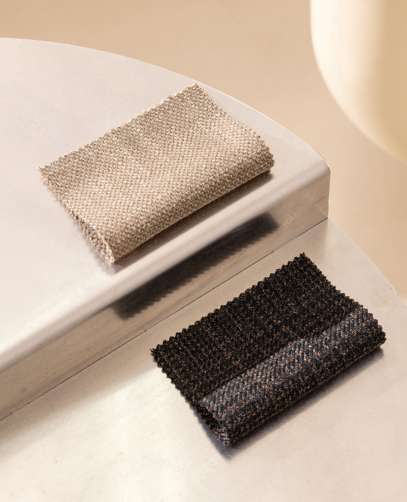 Drago Beige Wool & Silk Basketweave