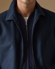 Carlo Barbera Navy Blue Natural Stretch Wool & Silk Panama
