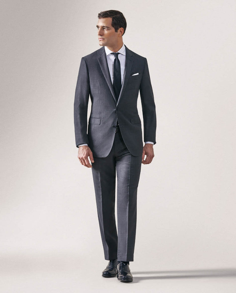 Emenegildo Zegna AMEZING Cool Effect Dark Grey Fine Birdseye Superfine S150 Australian Wool Stretch (Copy)