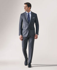 Emenegildo Zegna AMEZING Cool Effect Dark Grey Mélange Twill Superfine S150 Australian Wool Stretch