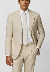 Loro Piana JERSELY Light Sand Stretch Tropical Wool Plain Weave