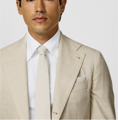 Loro Piana JERSELY Light Sand Stretch Tropical Wool Plain Weave