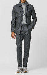 Loro Piana Steel Grey Stretch Tropical Wool Plain Weave Inspiration
