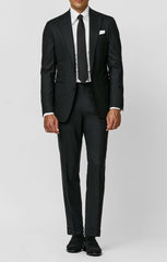 Loro Piana Black Stretch Tropical Wool Plain Weave Inspiration
