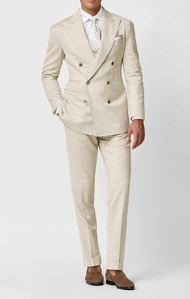 Loro Piana JERSELY Sand Jersey Stretch Wool, Silk & Linen Twill