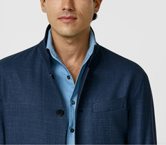 JERSELY Indigo Jersey Stretch Wool, Silk & Linen Twill