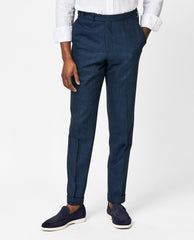 Trousers Loro Piana JERSELY Indigo Stretch Tropical Wool, Silk & Linen Twill