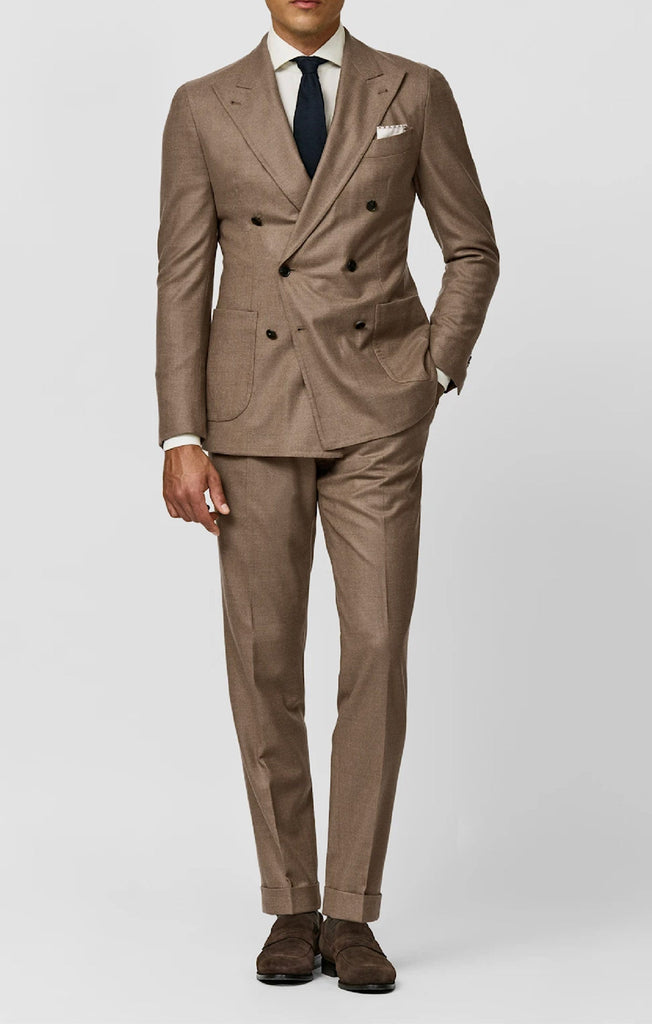 Loro Piana JERSELY Soft Caramel Stretch Brushed Wool Twill