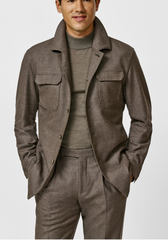 Loro Piana JERSELY Mocha Stretch Brushed Wool Twill