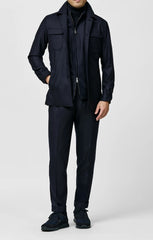 Loro Piana Midnight Blue Stretch Brushed Wool Twill Inspiration