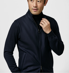 Loro Piana JERSELY Midnight Blue Stretch Brushed Merino Wool Flannel Vest / Bodywarmer