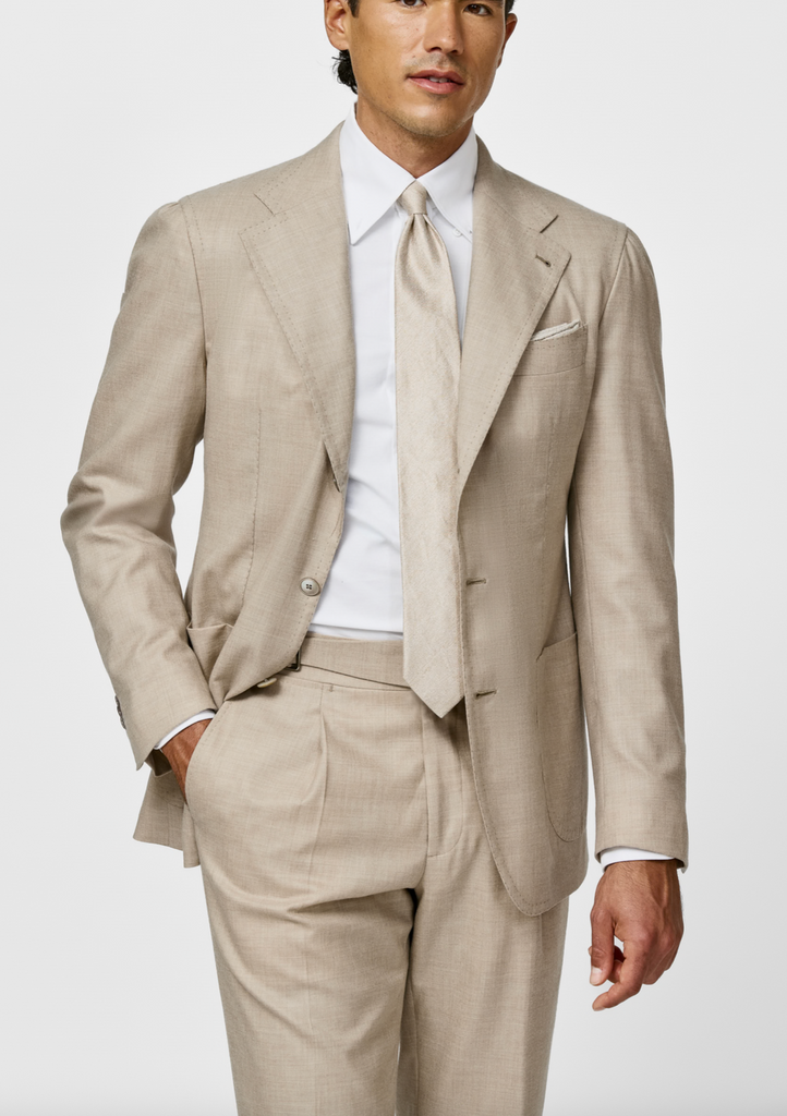 Loro Piana CASHMERE AWARD MOVE Sand Stretch Cashmere Plain Weave