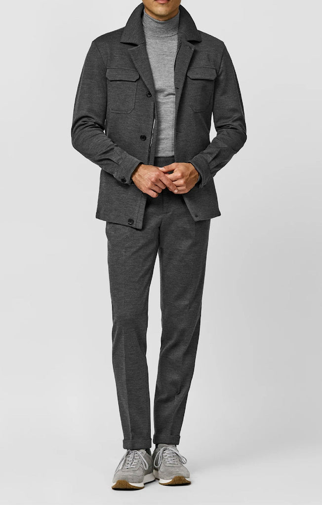 ZELANDER Charcoal Grey Stretch Knit Wool Blend