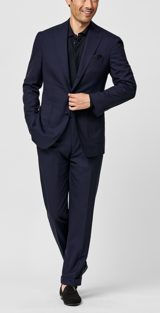 WISH Midnight Blue S170 Fine Merino Virgin Wool Plain Lightweight Weave