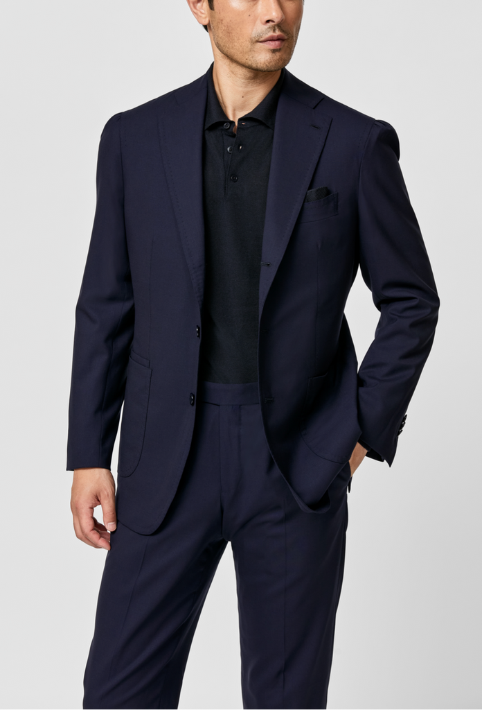 WISH Midnight Blue S170 Fine Merino Virgin Wool Plain Lightweight Weave
