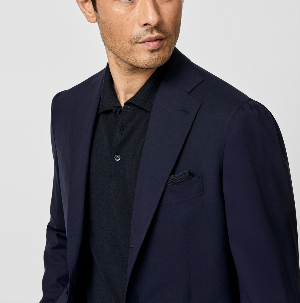 WISH Midnight Blue S170 Fine Merino Virgin Wool Plain Lightweight Weave