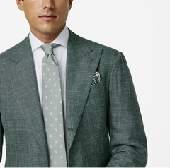JERSELY Pine Green Stretch Wool, Silk & Linen Basketweave