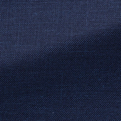 JERSELY Navy Blue Stretch Wool, Silk & Linen Basketweave