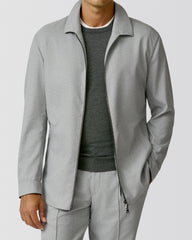 Carlo Barbera Light Grey Stretch Wool Blend Twill