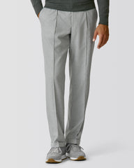 Carlo Barbera Light Grey Stretch Wool Blend Twill