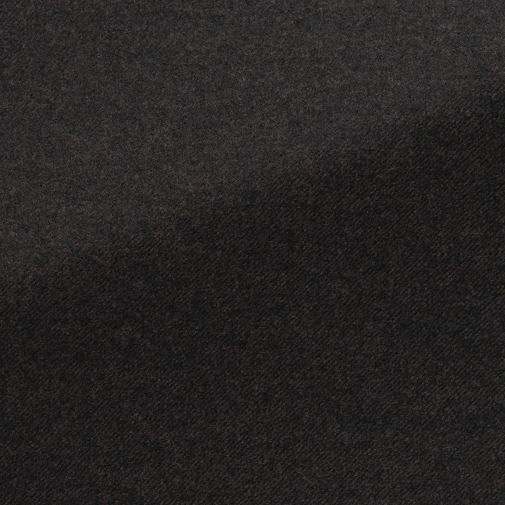 Trousers JERSELY Chocolate Brown Stretch Brushed Wool Twill