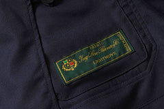 Navy Blue Stretch Wool & Silk Hopsack
