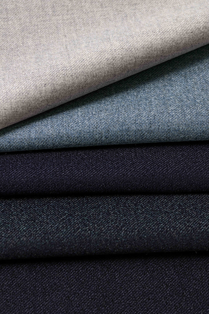 Trousers JERSELY Dark Blue Brushed Merino Wool Stretch Twill
