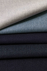 Trousers JERSELY Dark Blue Brushed Merino Wool Stretch Twill