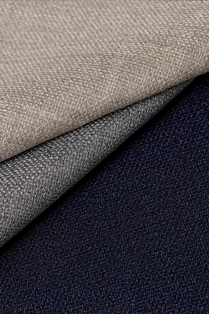 Loro Piana LIGHTMOVE Navy Blue Stretch Wool & Silk Hopsack