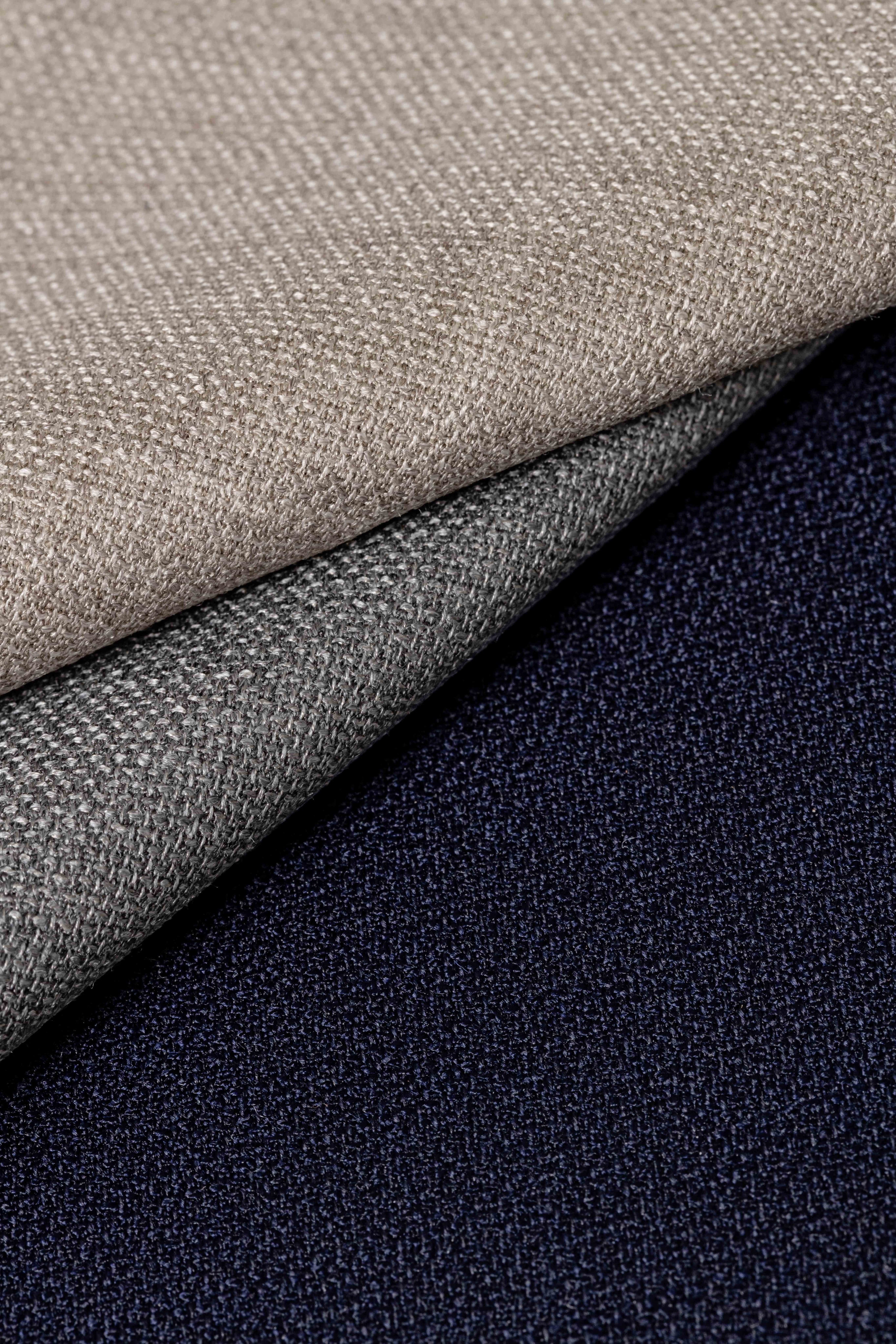 LIGHTMOVE Smoke Grey Stretch Wool & Silk Hopsack