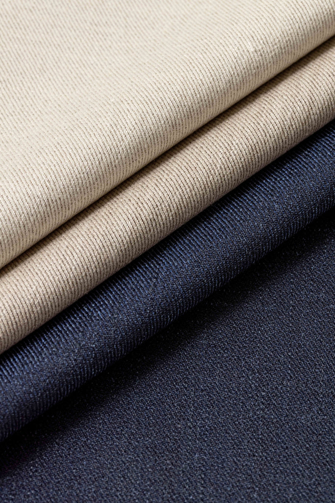 Trousers Loro Piana JERSELY Indigo Stretch Tropical Wool, Silk & Linen Twill