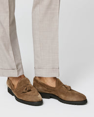 Trousers Loro Piana WISH Oatmeal S170 Fine Merino Virgin Wool Plain Lightweight Weave