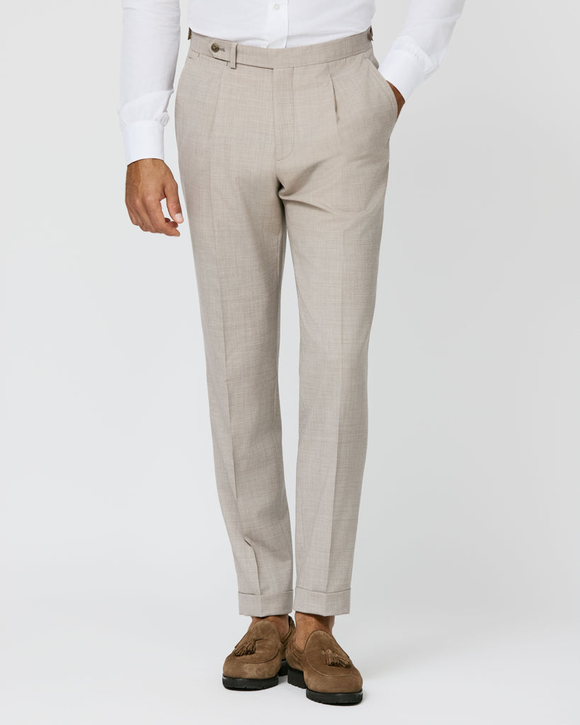 WISH Oatmeal S170 Fine Merino Virgin Wool Plain Lightweight Weave