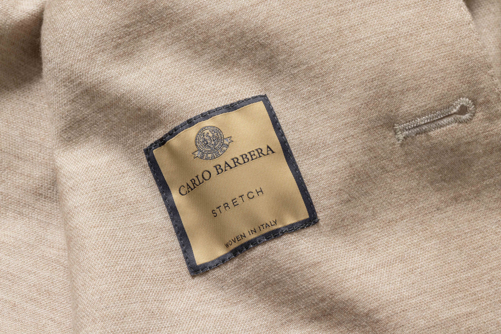 Carlo Barbera Light Blue Stretch Wool Blend Twill