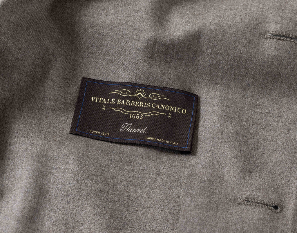Barberis Canonico Oatmeal Flannel S120 Merino Wool with Natural Stretch