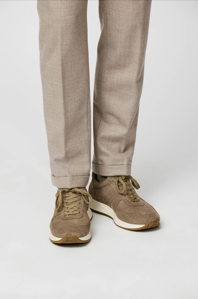 Loro Piana JERSELY Light Taupe Stretch Brushed Wool Twill