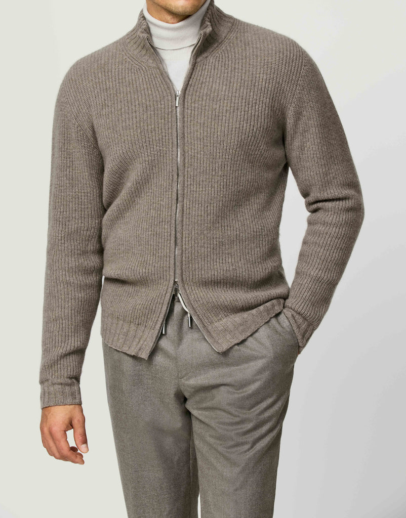 Cariaggi Taupe Pure Cashmere