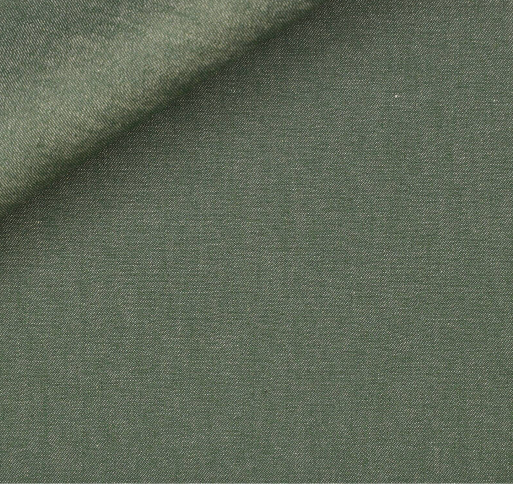 Albiate Old School Pure Cotton Denim Mid Green Twill
