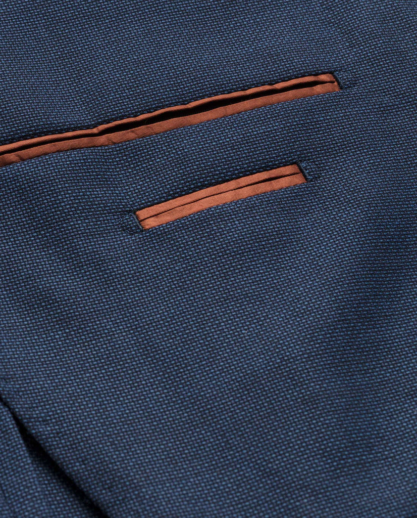 Barberis Canonico Royal Blue Merino Wool with Micro Effect Two Ply Hopsack