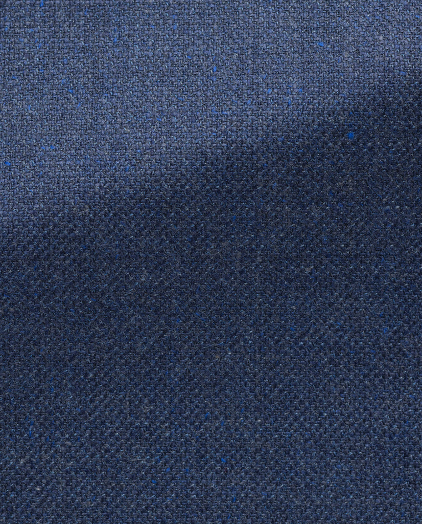 Di Pray Indigo Melange Silk & Wool Basketweave