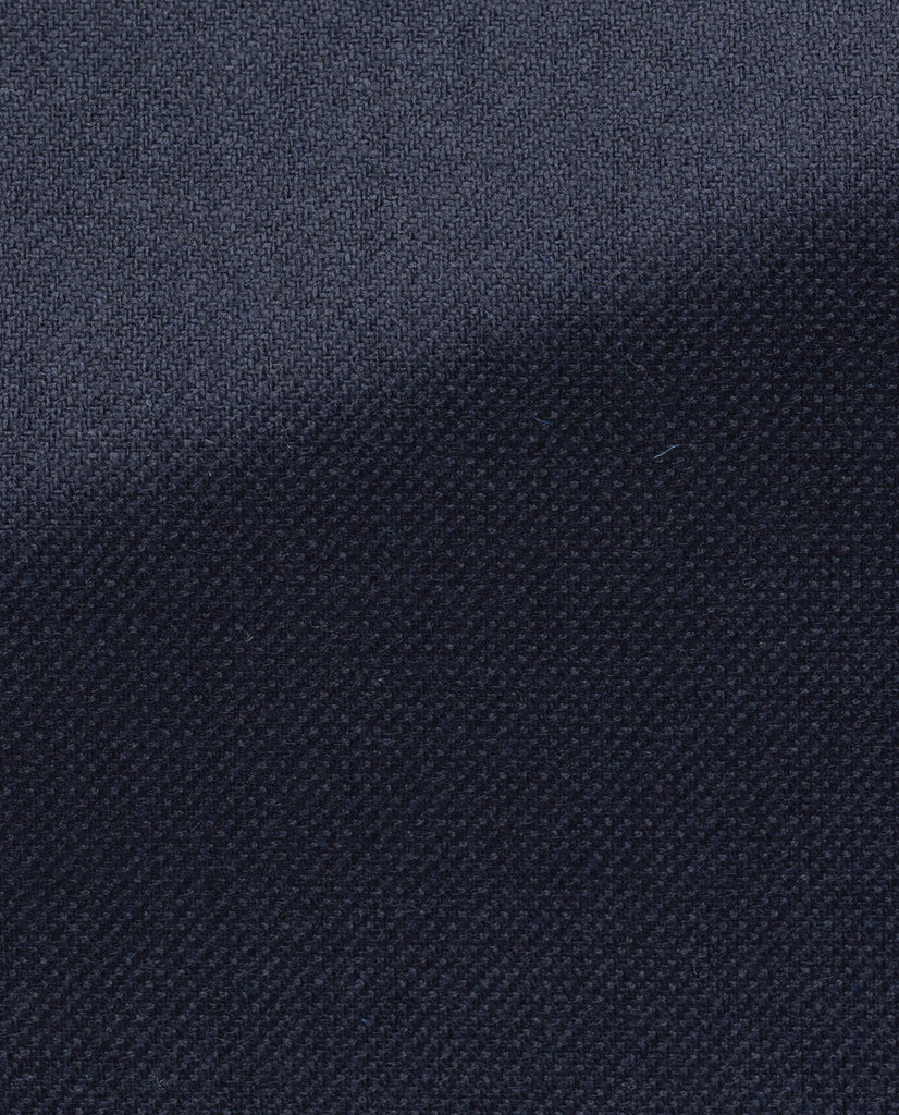 Di Pray Navy Blue Melange Silk & Wool Basketweave Vest / Bodywarmer