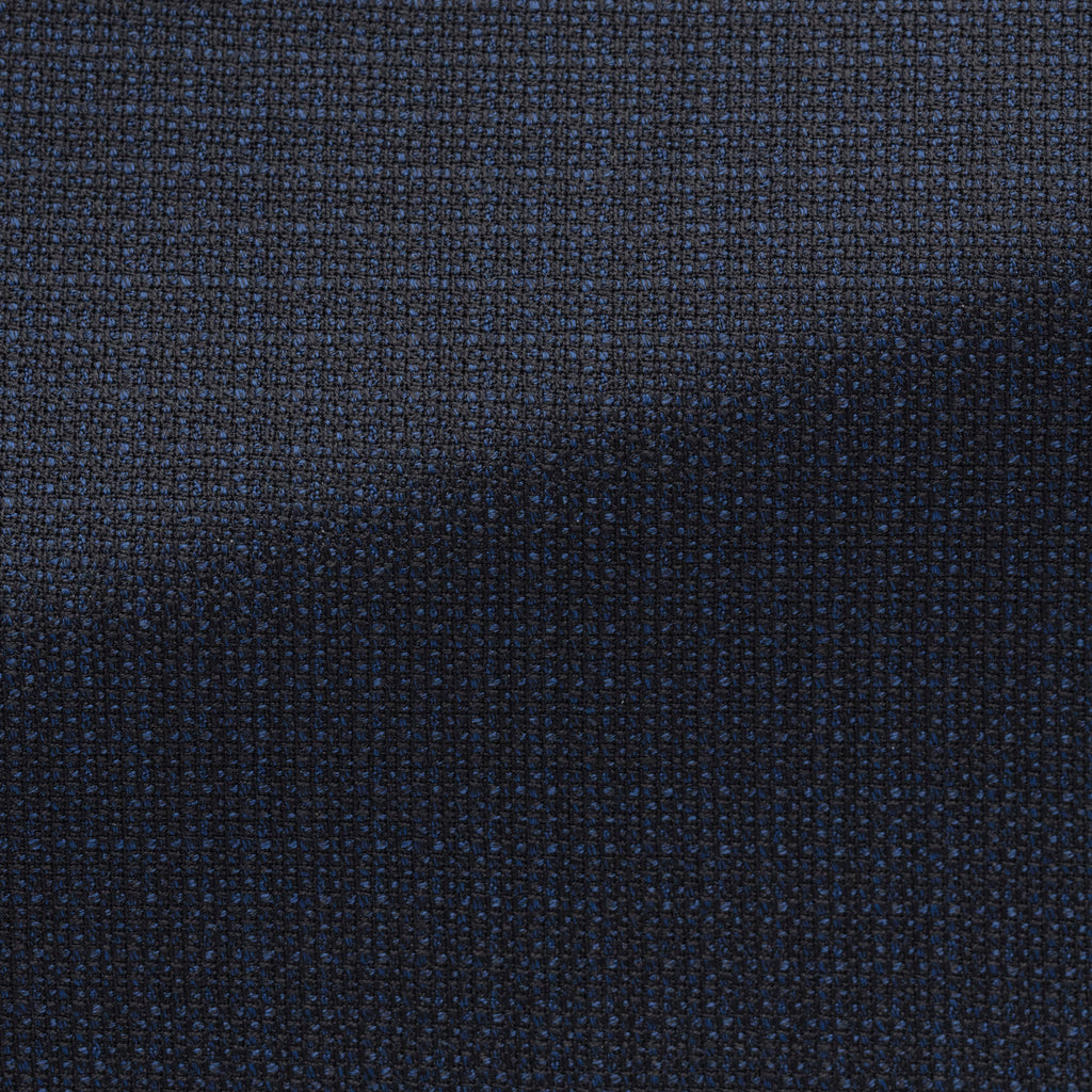 Di Pray Dark Blue S130 Merino Wool Basketweave