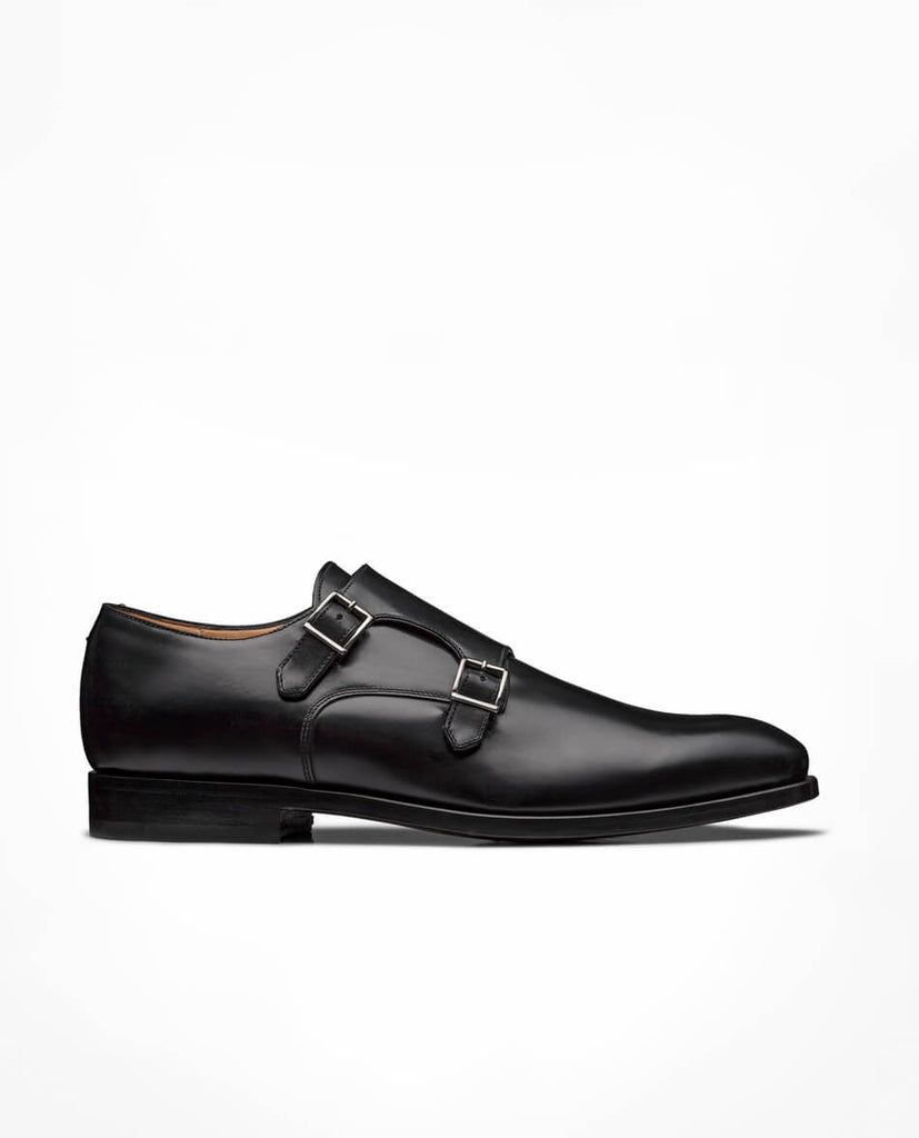 Formal Round Premium Goodyear Double monk with Plain Tip Box Calf Black