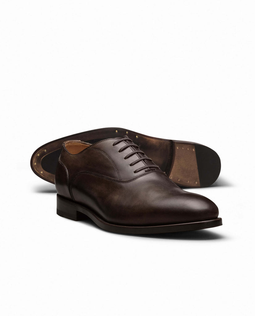 Dark Brown Fine Calf Plain Tip Blake Oxfords