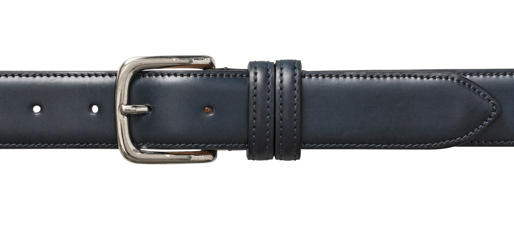 Dark Blue Fine Calf Plain Tip Blake Oxfords